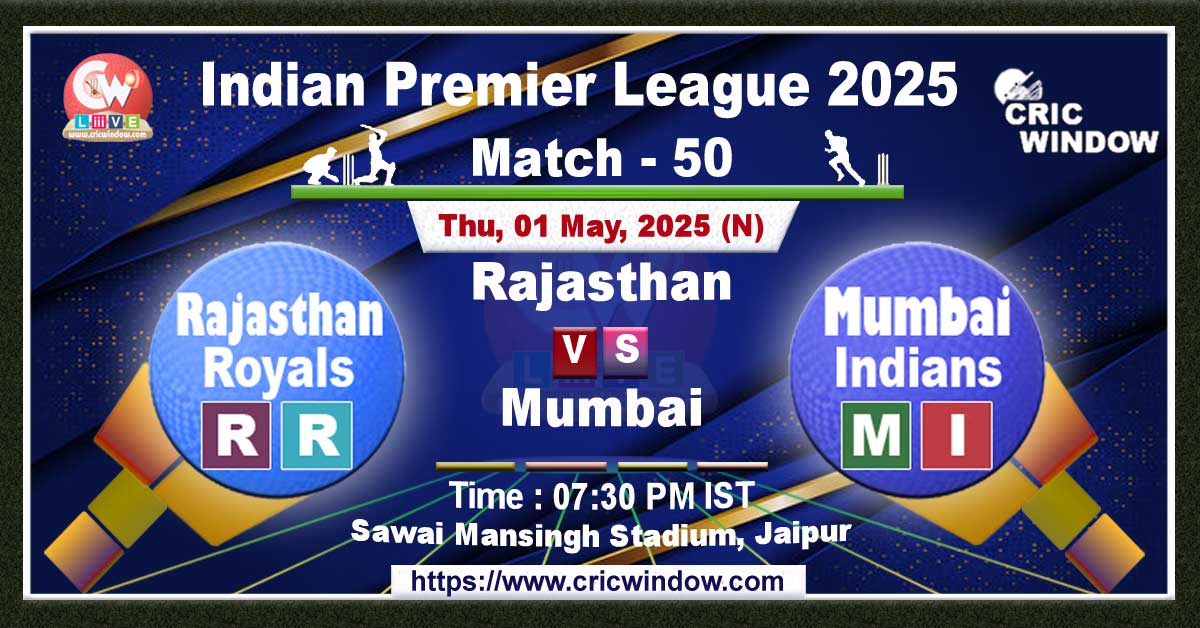 IPL RR vs MI match live updates