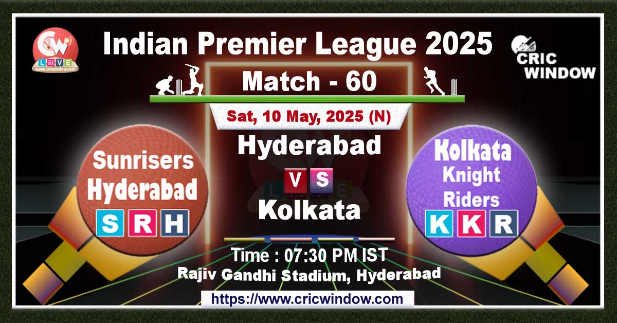 IPL SRH vs KKR match live 2025