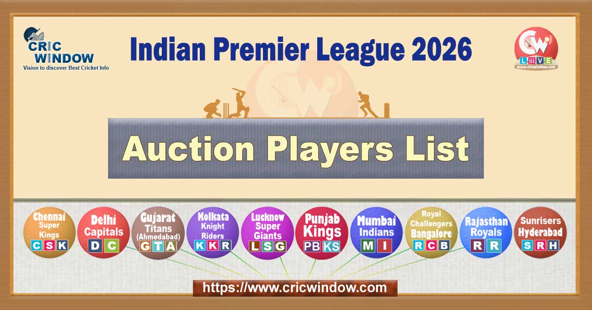 IPL Auction registered players list 2026