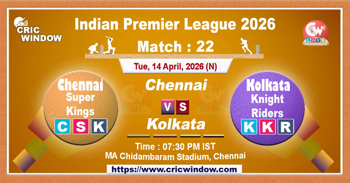 IPL 2026 CSK vs KKR match live updates