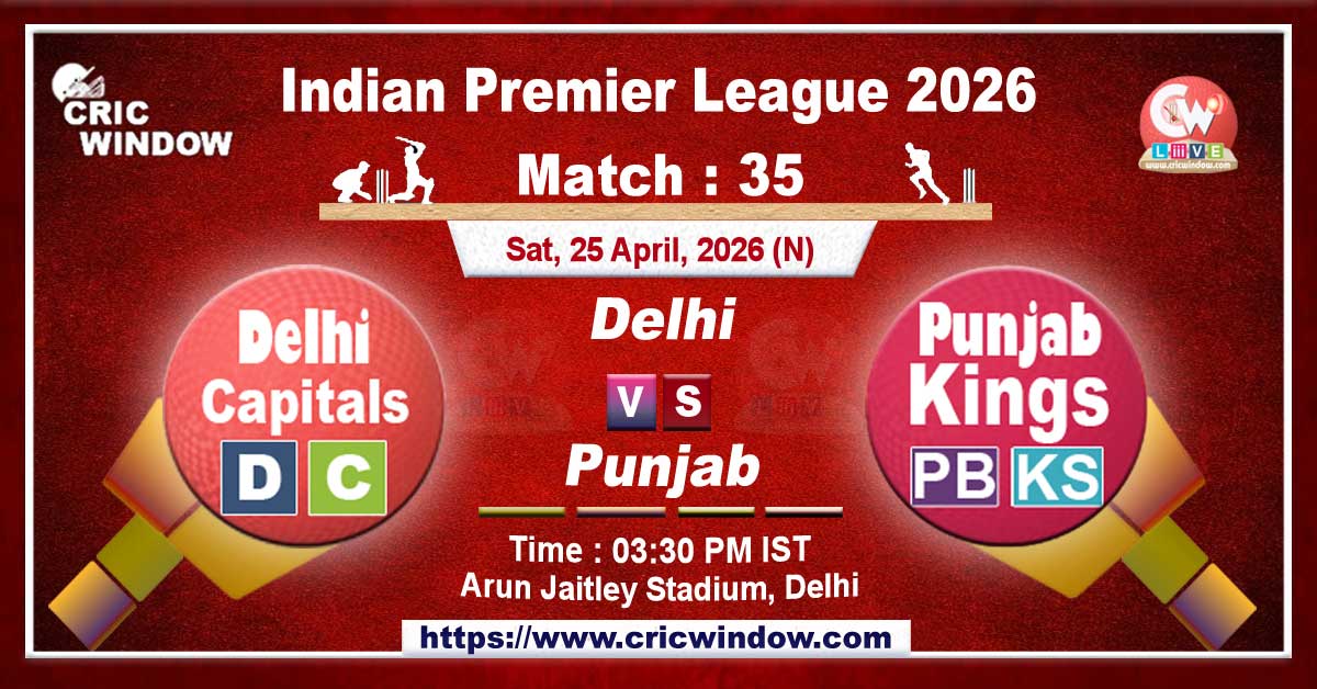 IPL 2026 DC vs PBKS match live updates