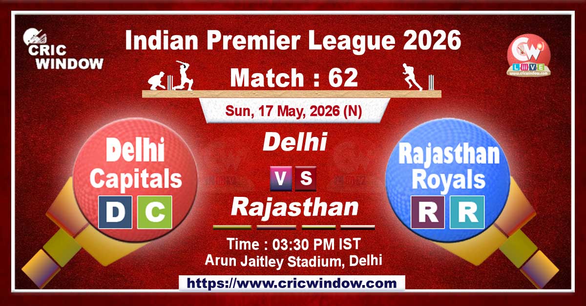 IPL 2026 DC vs RR match live updates