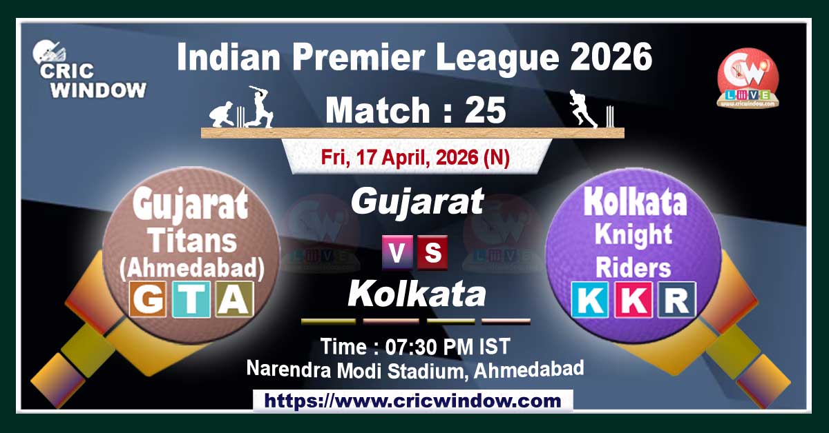 IPL 2026 GT vs KKR match live updates