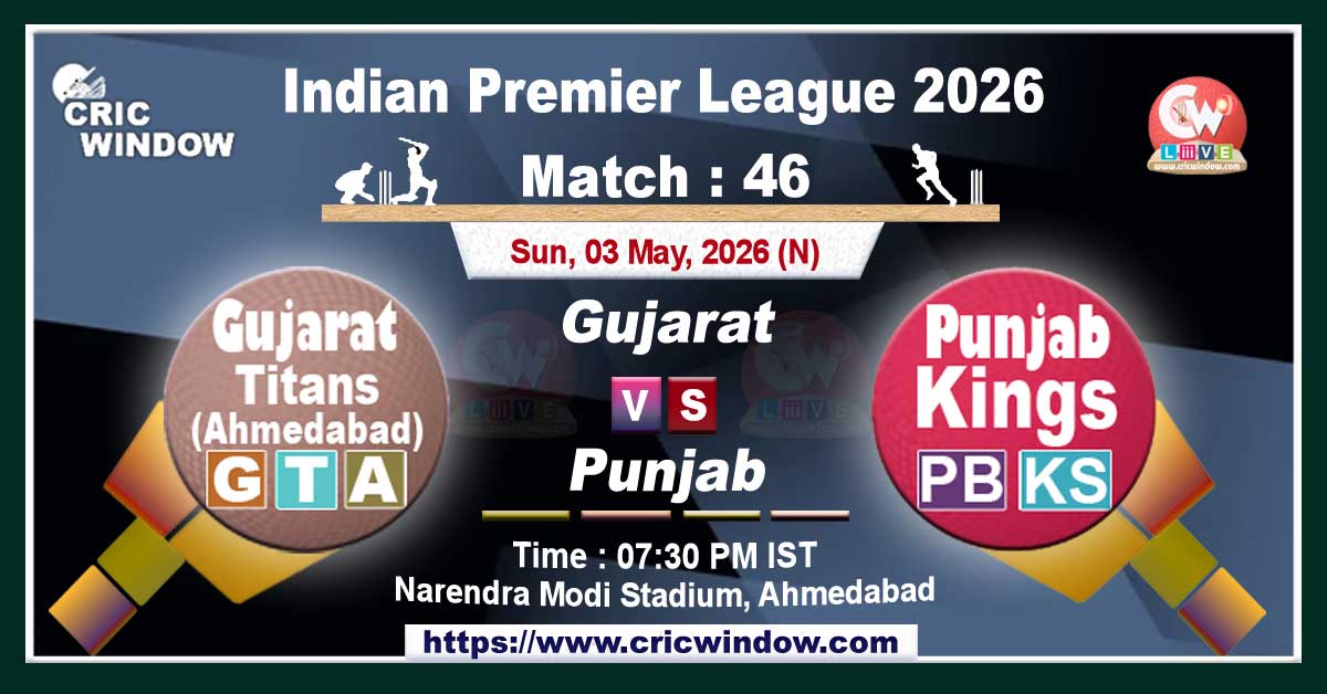 IPL 2026 GT vs PBKS match live updates
