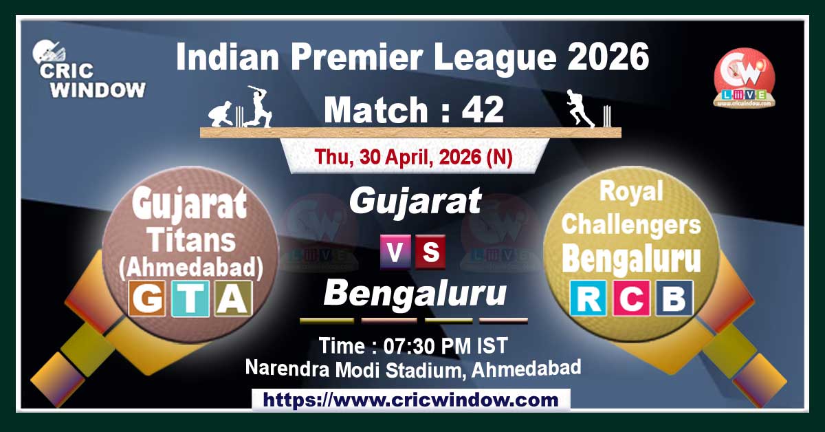 IPL 2026 GT vs RCB match live updates