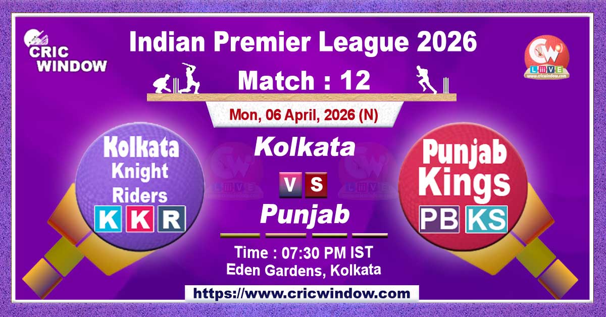 IPL 2026 KKR vs PBKS match live updates
