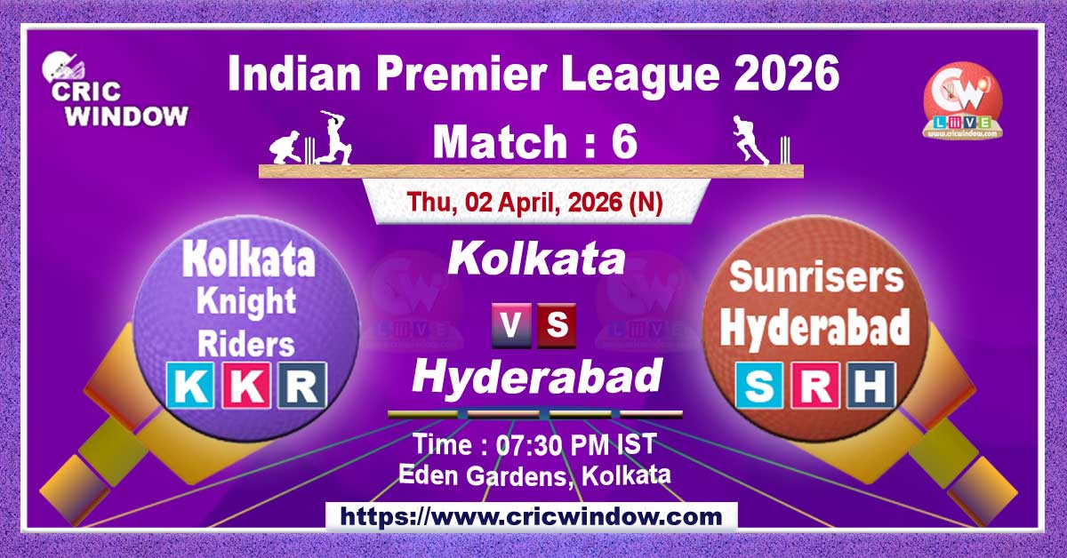 IPL 2026 KKR vs SRH match live updates