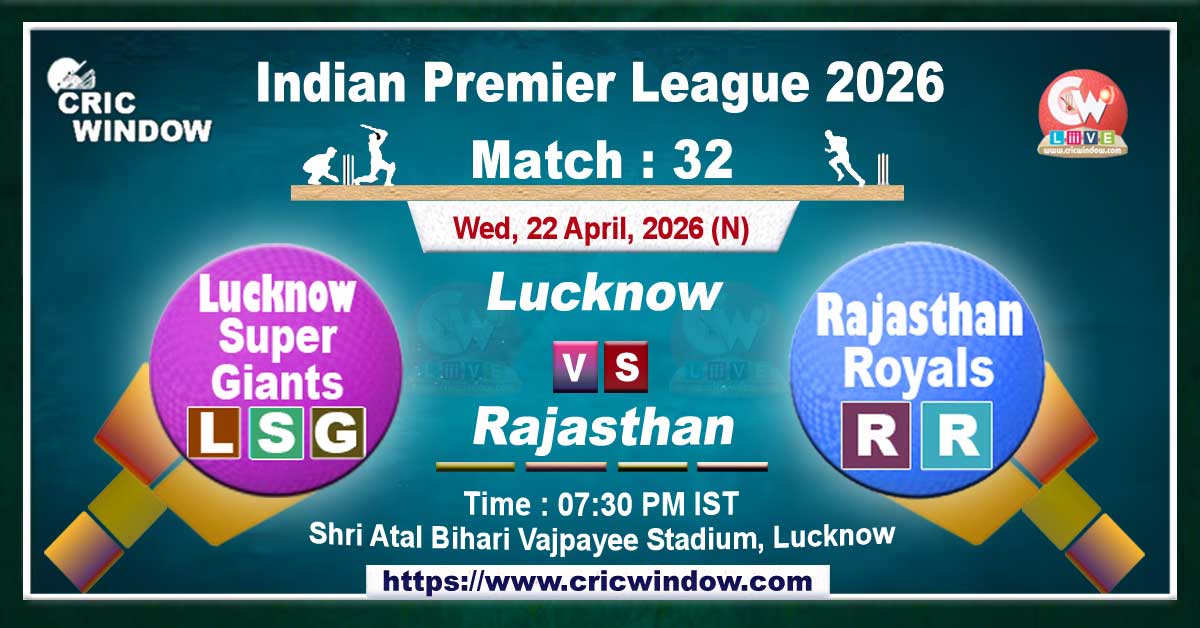 IPL 2026 LSG vs RR match live updates