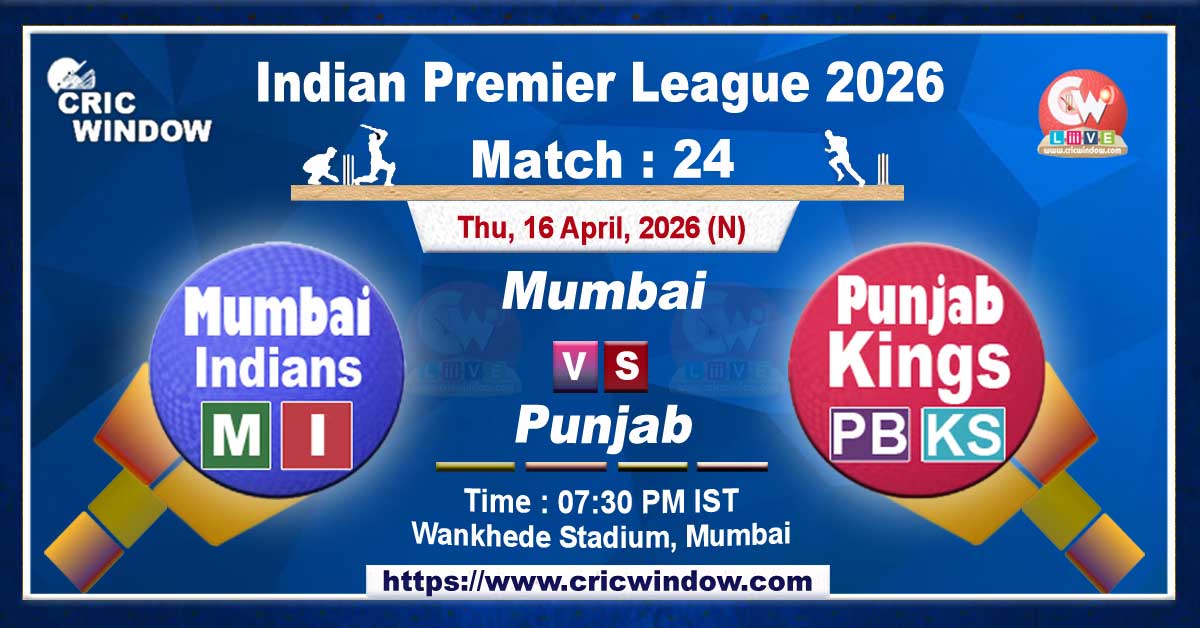 IPL 2026 MI vs PBKS match live updates
