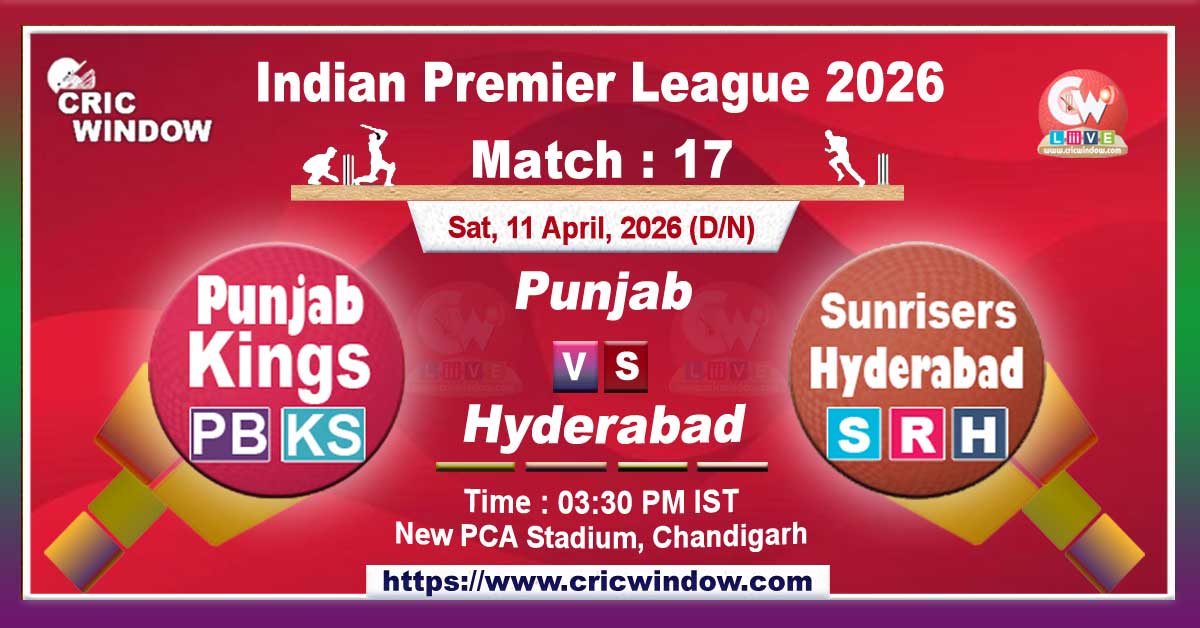 IPL 2026 PBKS vs SRH match live updates