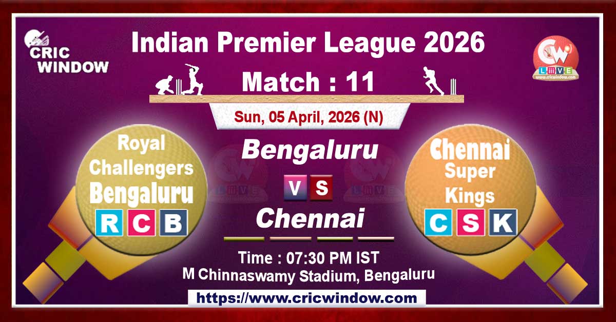 IPL 2026 RCB vs CSK match live updates
