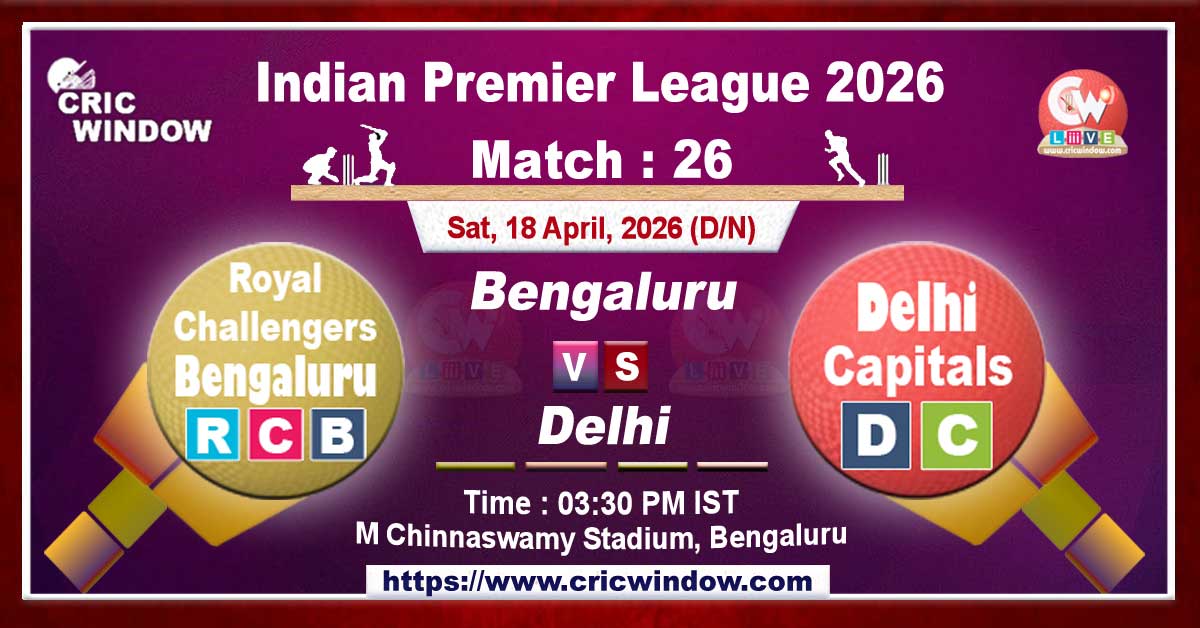IPL 2026 RCB vs DC match live updates