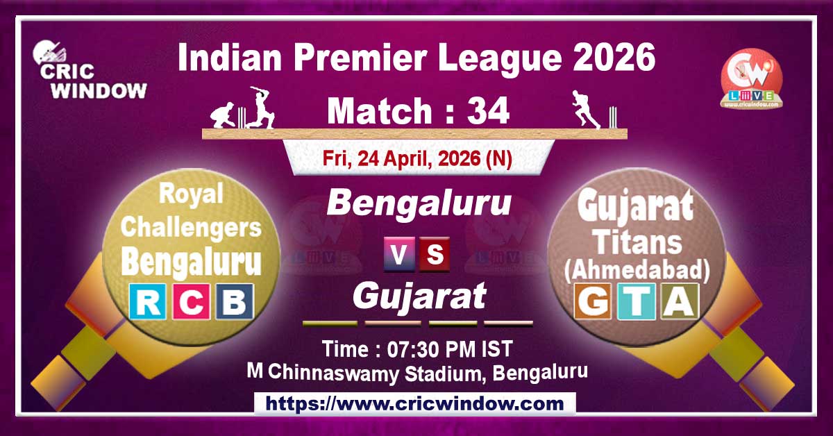 IPL 2026 RCB vs GT match live updates