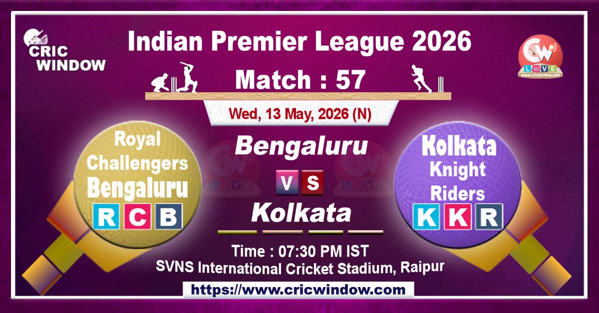 IPL 2026 RCB vs KKR match live updates