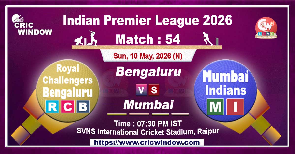 IPL 2026 RCB vs MI match live updates
