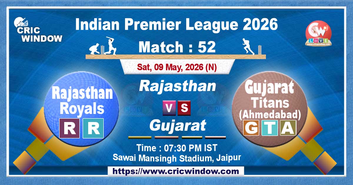 IPL 2026 RR vs GT match live updates