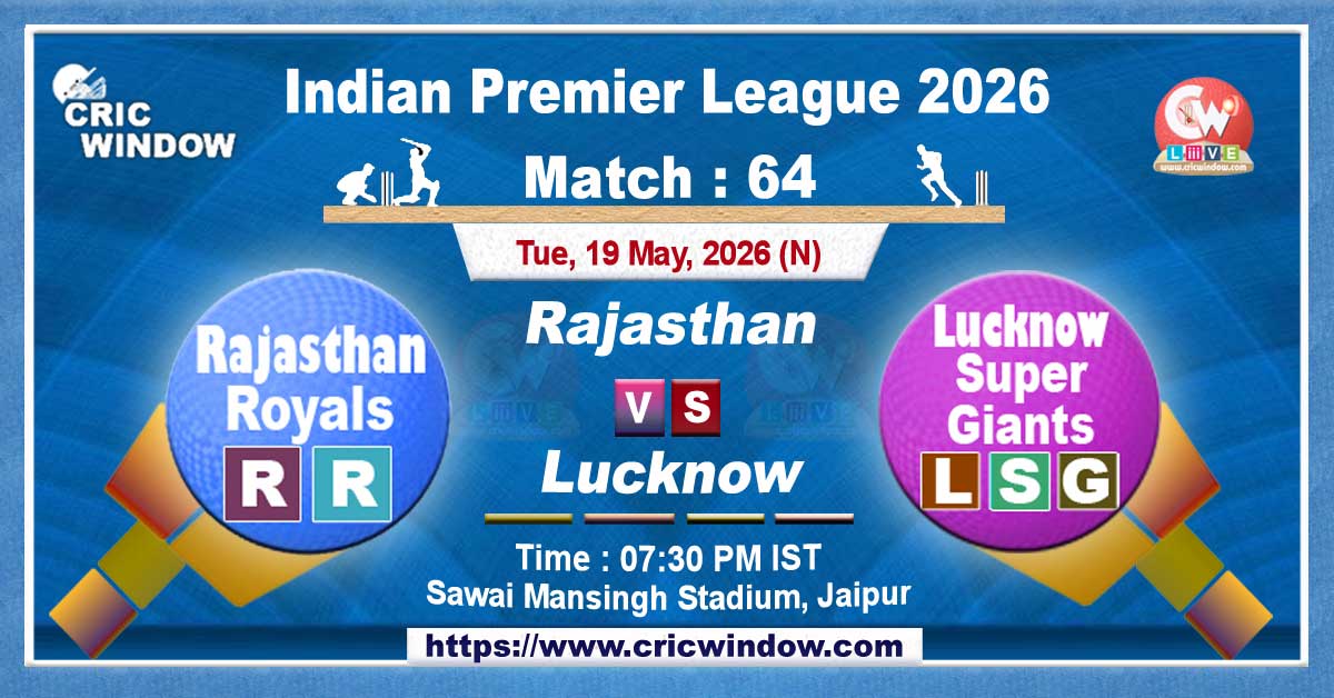 IPL 2026 RR vs LSG match live updates