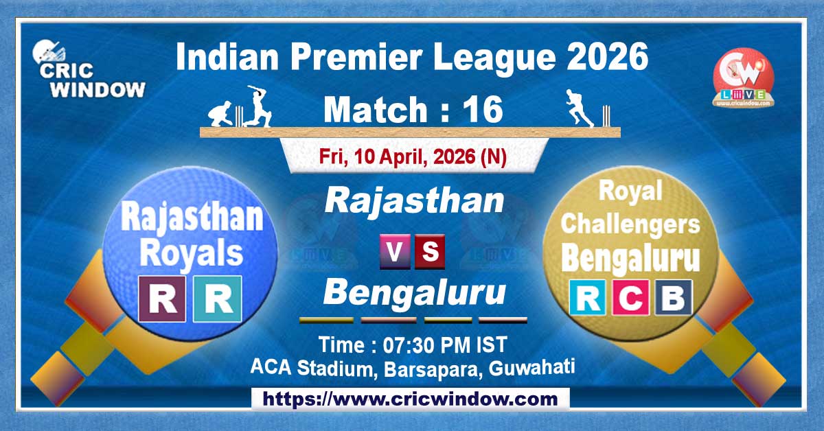 IPL 2026 RR vs RCB match live updates