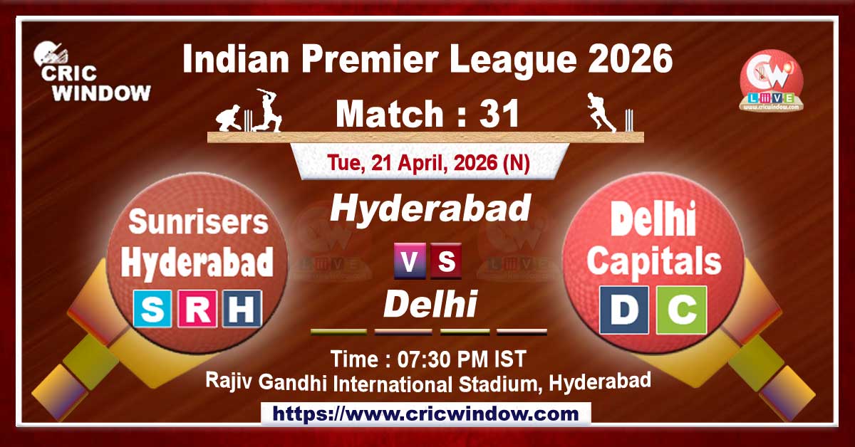 IPL 2026 SRH vs DC match live updates