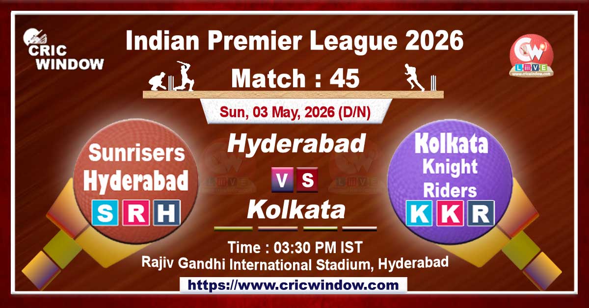 IPL 2026 SRH vs KKR match live updates