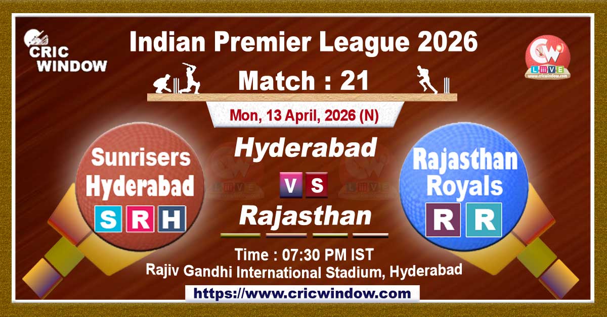 IPL 2026 SRH vs RR match live updates