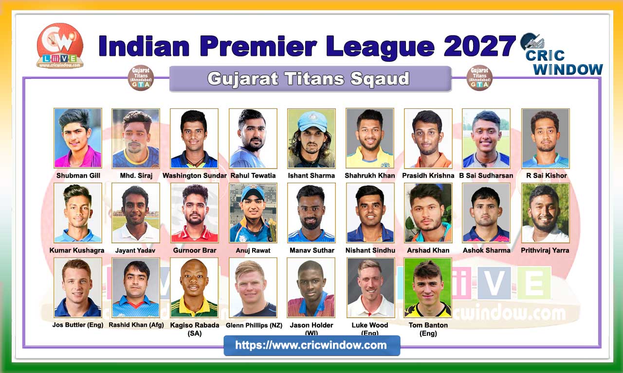 IPL Gujarat Titans squad 2027