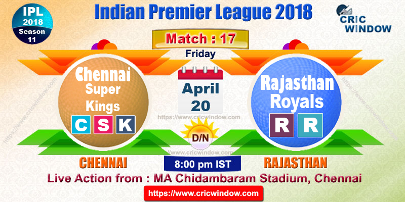 Chennai vs Rajasthan live preview match17