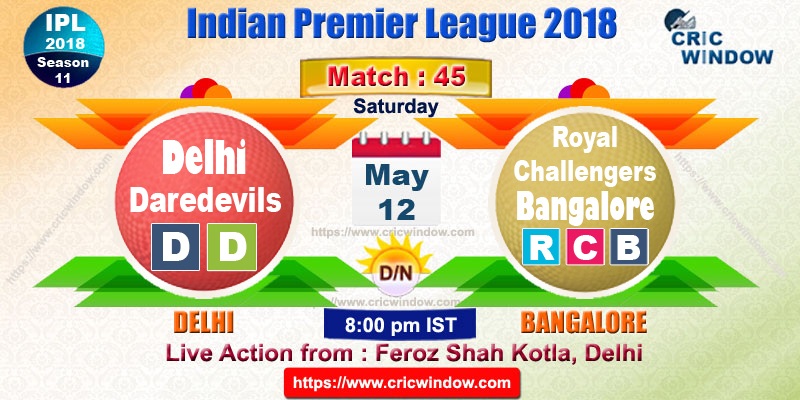 Delhi vs Bangalore live preview match45