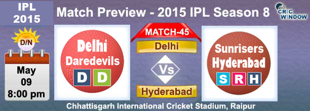 Delhi vs Hyderabad  Preview Match-45