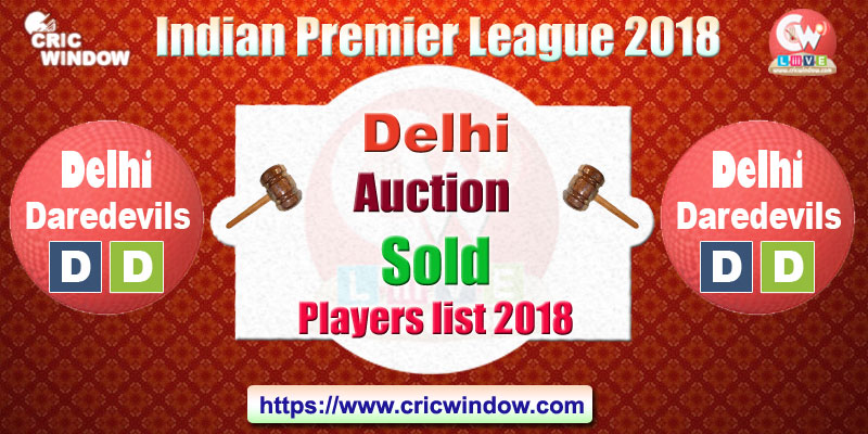 IPL Delhi Auction sold and unsold players list 2018