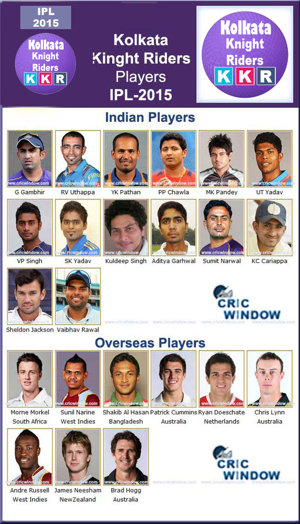 IPL 8 KKR Squad