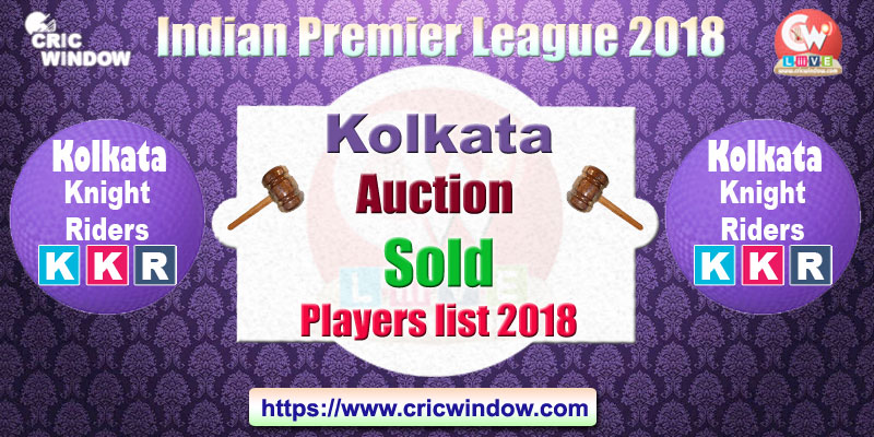 IPL Kolkata Auctioned Players List 2018