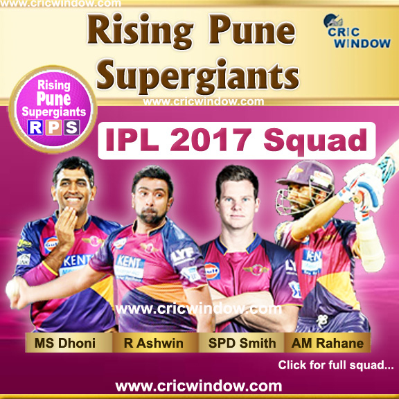 IPL Rising Pune Supergiants Squad 2017