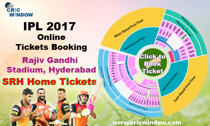 IPL Rajiv Gandhi International Cricket Stadium, Hyderabad  Tickets Booking 2017