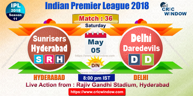 IPL SRH vs DD live preview match36