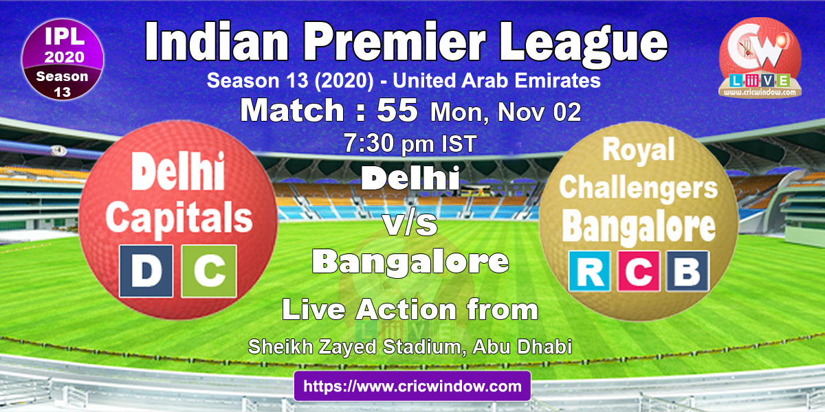 IPL dc vs rcb match live previews 2020