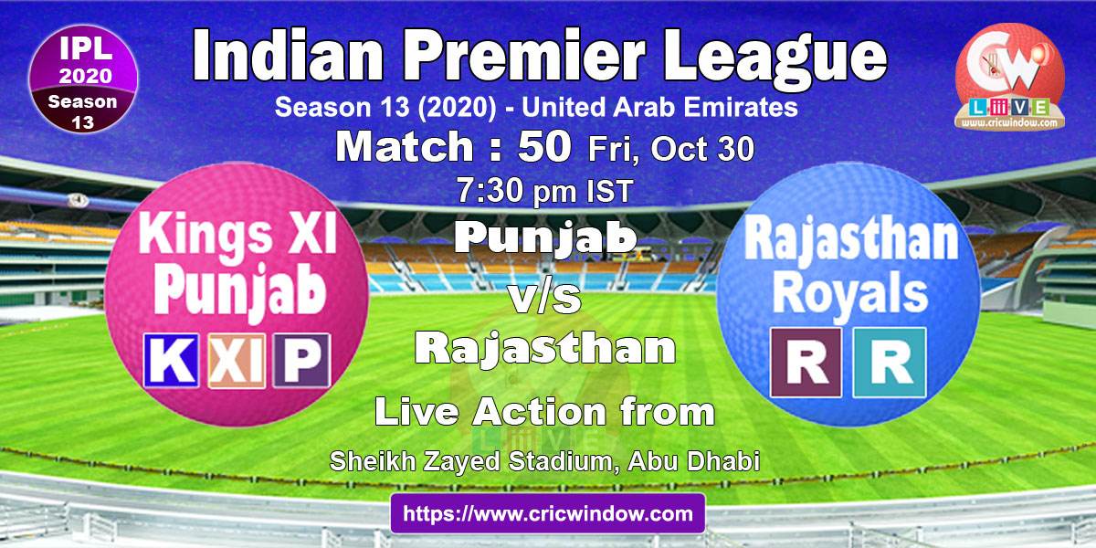 IPL KXIP vs RR match live previews 2020