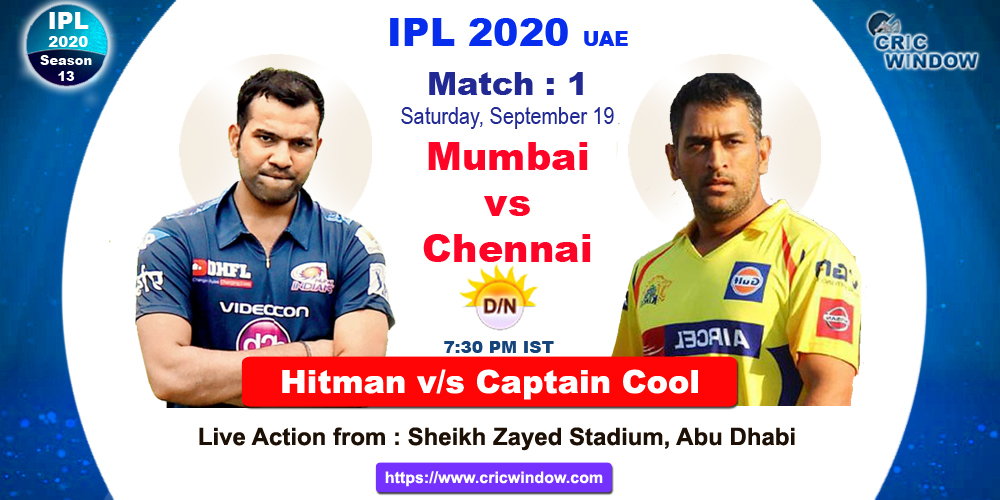 IPL mi vs csk match live previews 2020