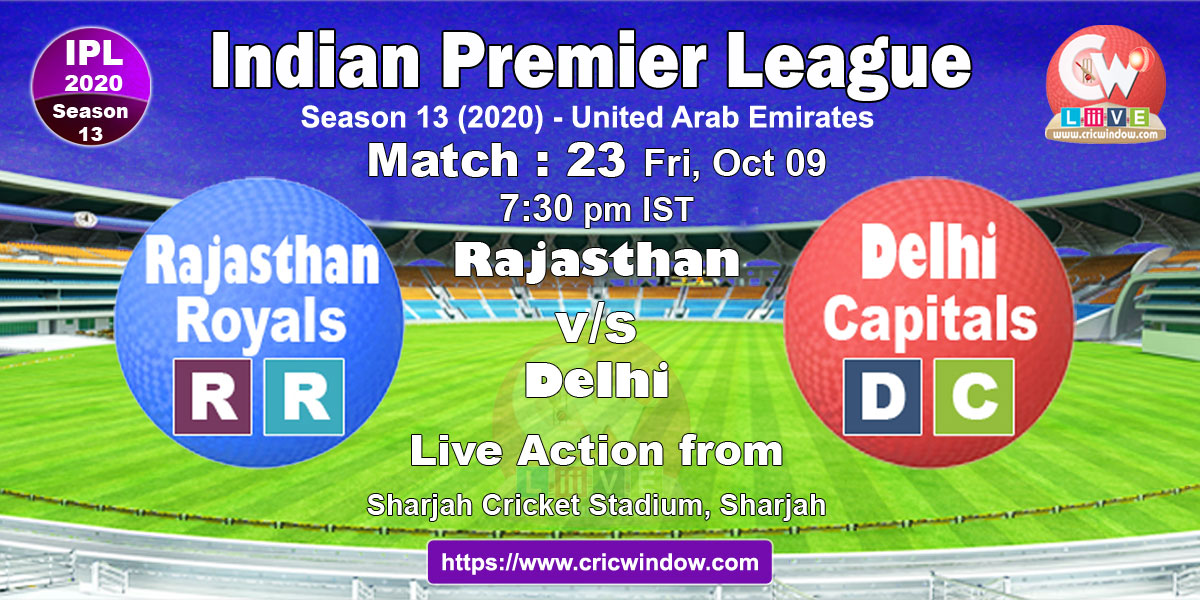 IPL rr vs dc match live previews 2020