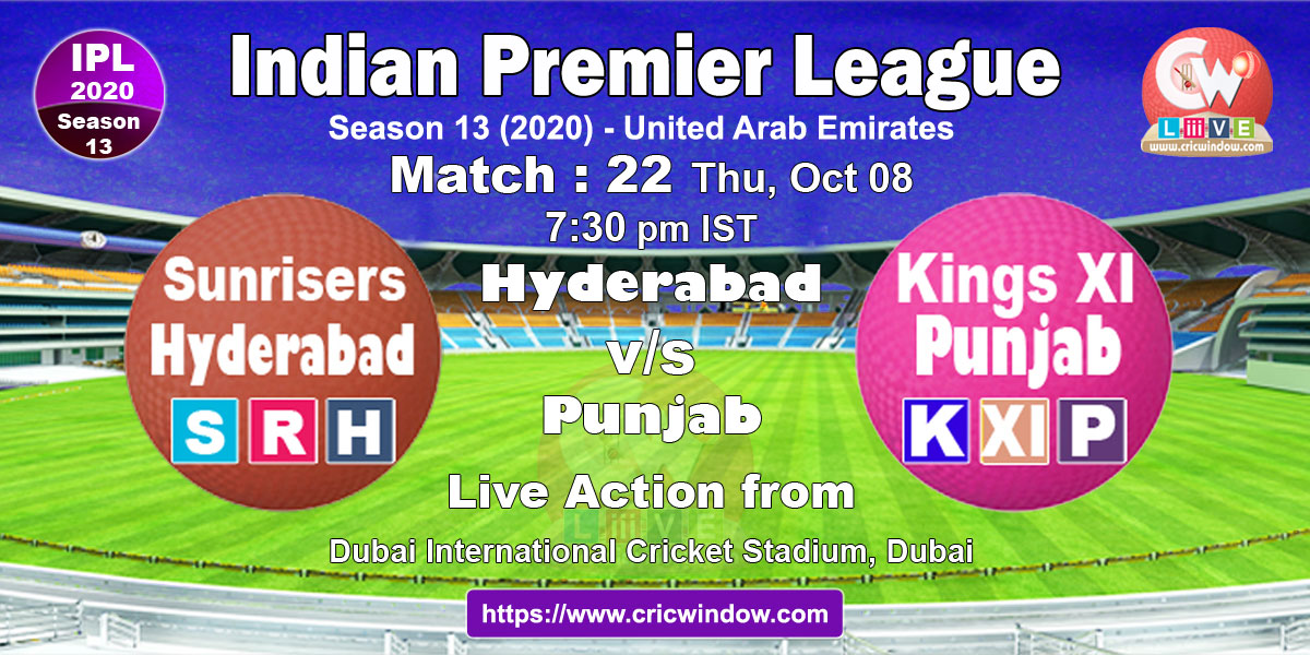 IPL srh vs kxip match live previews 2020