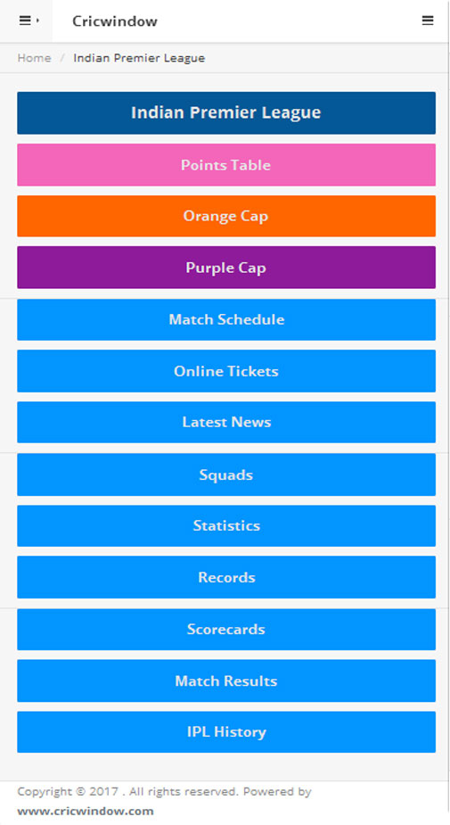 cricwindow app IPLT20 page