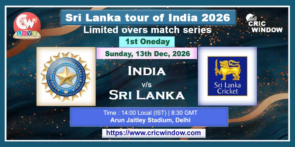 1st ODI : India vs Sri Lanka live 2026