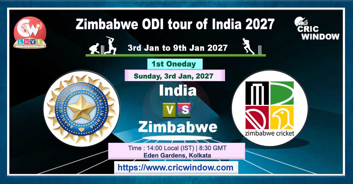 1st odi India vs Zimbabwe live 2027
