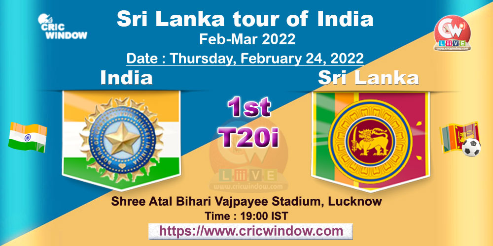1st t20 India vs Sri Lanka live score