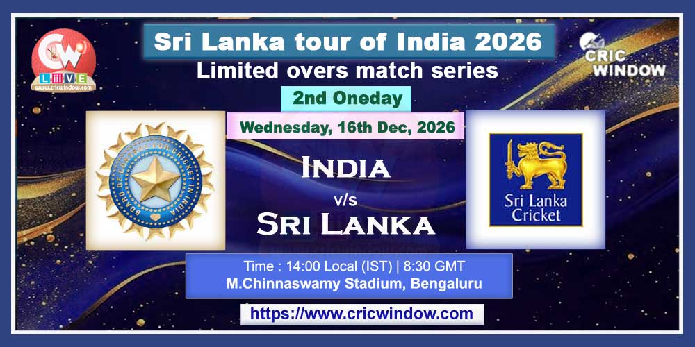 2nd ODI : India vs Sri Lanka live 2026