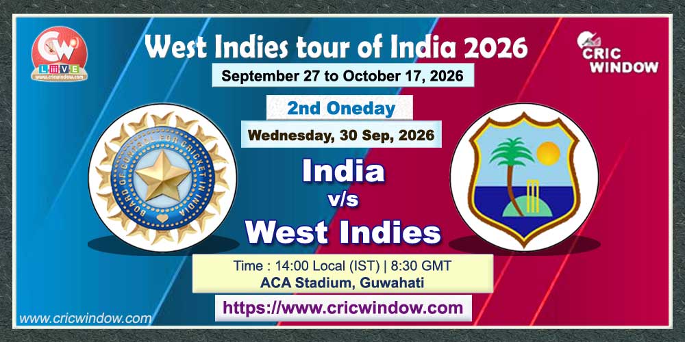 2nd ODI : India vs West Indies live 2026