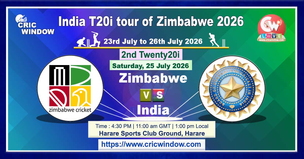 2nd t20i Zimbabwe vs India live 2026