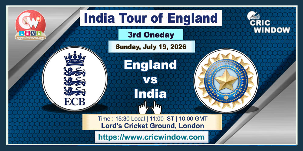 3rd odi England vs India live 2026