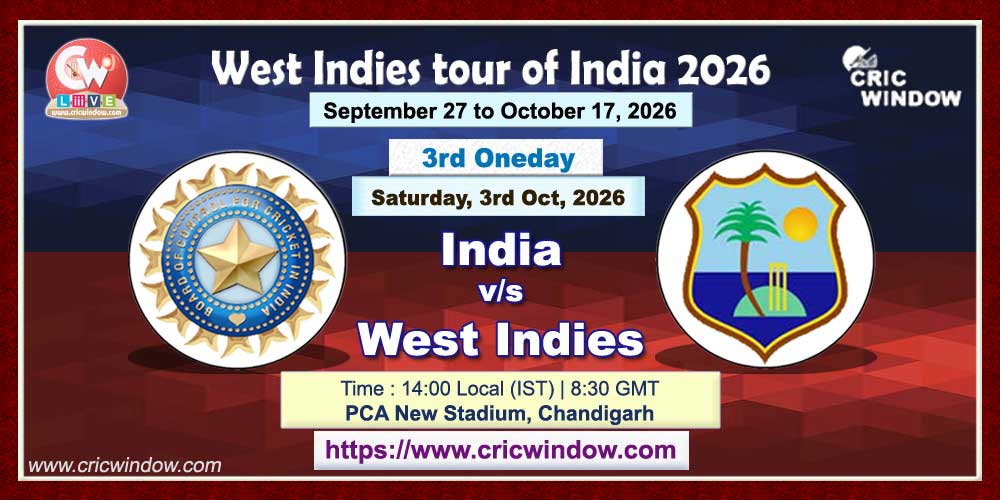 3rd odi India vs West Indies live 2026