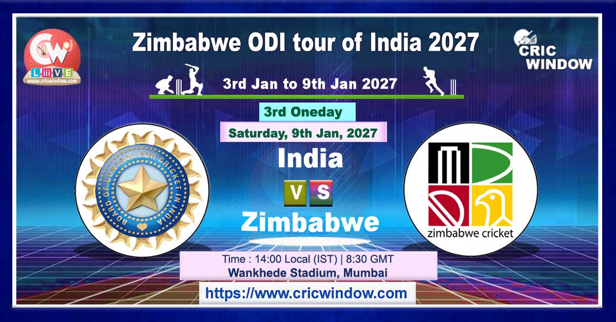3rd odi India vs Zimbabwe live 2027